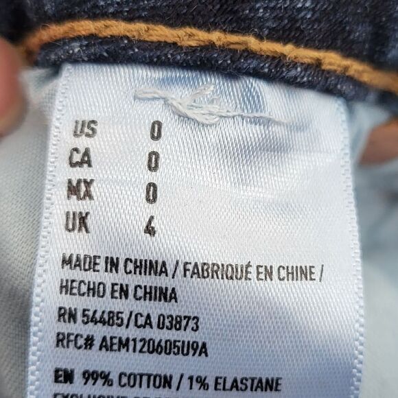 American Eagle size 0 midi jean shorts Bermuda blue jeans - Picture 6 of 9